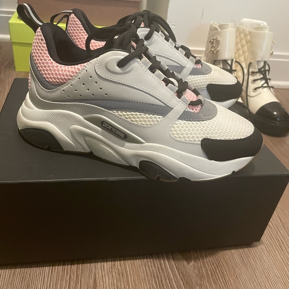 Authentic Dior B22 Sneaker Pale Pink/Grey/White/Black Gently Used